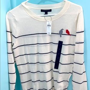 NWT Banana Republic Stripped Bird Sweater